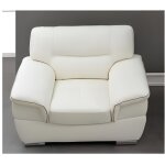 Fauteuil en cuir thibault - ivoire - contemporain - design - 1 place - vente - unique - blanc Fauteuil en cuir thibault - ivoire - contemporain - design - 1 place - vente - unique - blanc