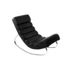 Fauteuil design noir rocking chair taylor - miliboo - contemporain - pieds en m�tal - assise accueillante ...