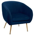 Fauteuil - atmosphera - solaro - velours - 1 place - design chic - bleu