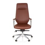 Fauteuil de direction / chaise bureau velvet simili cuir marron hjh office