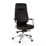 Fauteuil de direction / chaise bureau velvet simili cuir noir hjh office