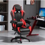 Fauteuil gamer ergonomique inclianble - coussin t�ti�re - repose - pieds - hauteur r�glable