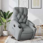 Fauteuil inclinable - salutuya - bd2291 - gris clair - tissu 100% polyester - releveur électrique Fauteuil inclinable - salutuya - bd2291 - gris clair - tissu 100% polyester - releveur électrique