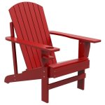 Fauteuil de jardin adirondack - outsunny - 72x95x93cm - bois de peuplier - rouge