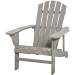 Outsunny - fauteuil de jardin - bois - 78x89x88cm - gris