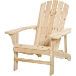 Outsunny - fauteuil de jardin - bois - 78x89x88cm - beige