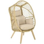 Fauteuil ?uf outsunny sur pied en résine effet rotin avec coussins polyester structure en métal dim. ... Fauteuil ?uf outsunny sur pied en résine effet rotin avec coussins polyester structure en métal dim. ...
