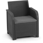 Fauteuil de jardin avec coussin - en résine - allibert by keter - sanremo - gris graphite Fauteuil de jardin avec coussin - en résine - allibert by keter - sanremo - gris graphite