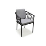 Fauteuil de jardin pilat en aluminium et corde - gris anthracite Fauteuil de jardin pilat en aluminium et corde - gris anthracite