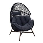 Fauteuil de jardin oeuf sur pied en rotin synthétique 142 cm noir - oviala Fauteuil de jardin oeuf sur pied en rotin synthétique 142 cm noir - oviala