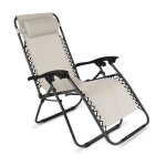 Fauteuil relax de jardin en acier et textil�ne inclinable taupe - oviala