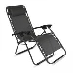 Fauteuil relax de jardin en acier et textil�ne inclinable gris - oviala