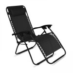 Fauteuil de jardin pliant relax noir - oviala Fauteuil de jardin pliant relax noir - oviala