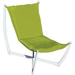 Fauteuil de jardin en polyester vert - greenwood - sdfp39v - structure en fer epoxy blanc - rembourr� ...