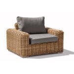 Fauteuil de jardin en r�sine tress�e - marron