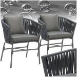 Fauteuils de jardin - tectake - ensemble de 2 chaises valeiras effet corde tressée avec housses amovibles ... Fauteuils de jardin - tectake - ensemble de 2 chaises valeiras effet corde tressée avec housses amovibles ...