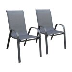 Fauteuil jardin textil�ne cordoba - phoenix - lot de 2 - anthracite