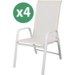 Fauteuil jardin textil�ne cordoba - phoenix - �cru - lot de 4