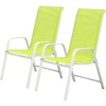 Fauteuil jardin textil�ne cordoba - phoenix - vert - lot de 2