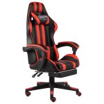 Fauteuil de jeux vidéo - vidaxl - noir et rouge - similicuir - réglable en hauteur - repose - pied Fauteuil de jeux vidéo - vidaxl - noir et rouge - similicuir - réglable en hauteur - repose - pied