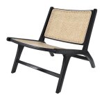 Fauteuil en teck noir et tressage cannage en rotin - kilka - rendez - vous d�co