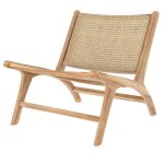 Fauteuil en teck et tressage cannage en rotin - kilka - rendez - vous dco