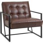 Fauteuil homcom simili cuir 75x81x78cm marron
