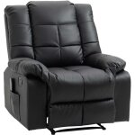 Homcom - fauteuil de relaxation massant - simili cuir - 94x99x99cm - noir