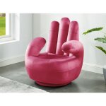 Fauteuil main pivotant catchy en velours - fuchsia