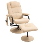 Homcom - fauteuil de relaxation massant - simili cuir - 77x84x95cm - beige