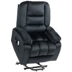 Homcom - fauteuil �lectrique releveur - tissu imitation velours - 85x94x107cm - noir