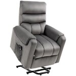 Fauteuil releveur homcom velours 79x97x103cm gris fonc�