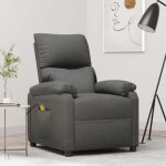Fauteuil de massage - vidaxl - gris fonc - tissu - 6 points de massage - inclinaison manuelle