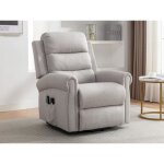 Fauteuil massant en tissu avec releveur électrique - beige - lovari Fauteuil massant en tissu avec releveur électrique - beige - lovari