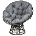 Outsunny - fauteuil design - rsine tresse - 87x97x86cm - gris