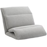Fauteuil de sol paresseux homcom lin (100% polyester) 72x71x60cm gris clair