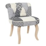 Fauteuil eleonor patchwork gris