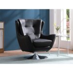 Fauteuil pivotant en cuir anaba - noir
