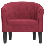 Fauteuil - pwshymi - dx1873 - rouge bordeaux - velours - design contemporain