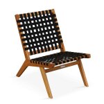 Fauteuil relax en bois deucalyptus noir - oviala Fauteuil relax en bois deucalyptus noir - oviala