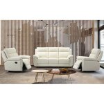 Fauteuil relax en cuir de buffle pakita - ivoire