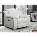 Fauteuil relax �lectrique en cuir blanc arena iii