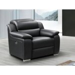 Fauteuil relax lectrique en cuir noir arena iii