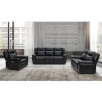 Fauteuil relax électrique en cuir noir kenneth Fauteuil relax électrique en cuir noir kenneth