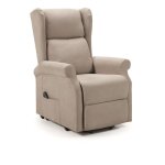 Fauteuil relax lectrique releveur en tissu couleur crme - longueur 73 x profondeur 90 x hauteur 110 ...