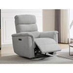 Fauteuil relax lectrique en tissu gris clair cartasia