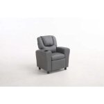 Fauteuil relax pour enfants - rousseau - rex - similicuir - gris - contemporain