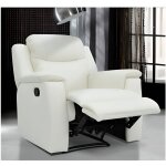 Fauteuil relax evasion en cuir - blanc ivoire Fauteuil relax evasion en cuir - blanc ivoire