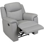 Fauteuil relax evasion en cuir - gris clair - vente - unique - relaxation - avec accoudoirs - intérieur ... Fauteuil relax evasion en cuir - gris clair - vente - unique - relaxation - avec accoudoirs - intérieur ...