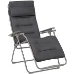 Fauteuil relax - lafuma - futura becomfort - pliable - confort moelleux - aluminium gris fonc�